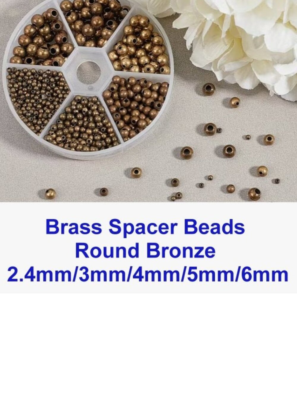 Brass Spacer Beads Round Bronze 2.4mm/3mm/4mm/5mm/6mm
